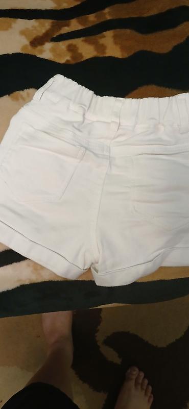 Şortlar: Uşaq üçün ağ şort - Rəng: təmiz ağ - Material: jeans/denim qarışığı — 2