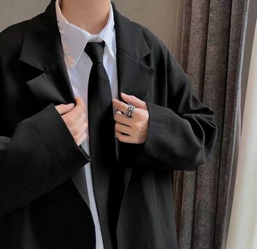 черная рубашка мужская: Костюм XL (EU 42), түсү - Кара