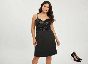 cekinowa sukienki na wesele plus size: Сукня жіноча, розмір XL