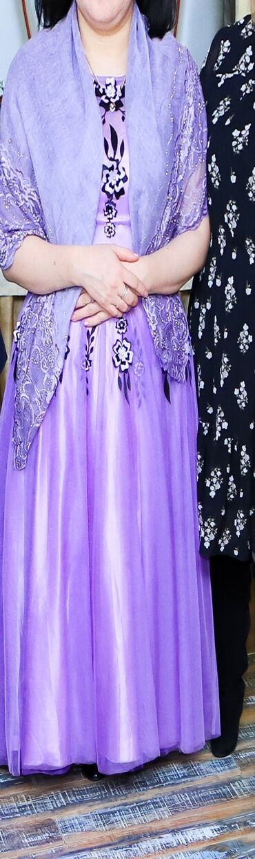платье мусульманский: Бальное платье, Длинная модель, цвет - Фиолетовый, 2XL (EU 44), В наличии
