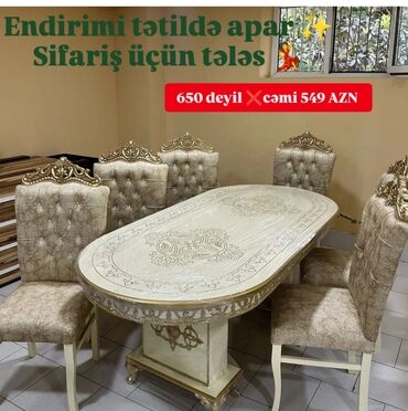 Masa və oturacaq dəstləri: Qonaq otağı üçün, Yeni, Açılmayan, Dördbucaq masa, 6 stul -da lalafo.az — 21 Masa və oturacaq dəstləri: Qonaq otağı üçün, Yeni, Açılmayan, Dördbucaq masa, 6 stul — 21