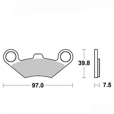ugao od 300 stepeni: Set kočionih pločica za motocikl, dimenzija 97.0 mm dužine, 39.8 mm — 2