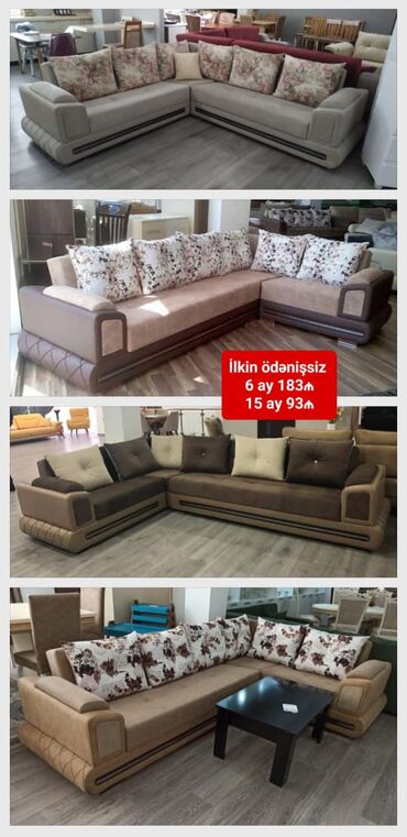 Divan və masa dəstləri: Yeni, Künc divan, Qonaq otağı üçün, Açılan — 28