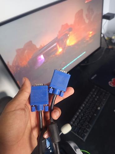 vga кабель: VGA кабель (D-Sub 15 pin), черный, синие разъёмы - Тип: аналоговый — 1