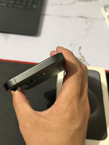 Уюлдук телефондор жана аксессуарлар: IPhone 15 Pro, Колдонулган, 256 ГБ, Black Titanium, Коргоочу айнек, Каптама, Куту, 83 % — 6