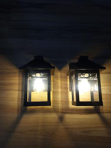 fenjeri za terasu: Solarne zidne lampe sa senzorom pokreta – set od 2 komada - Napajanje — 3