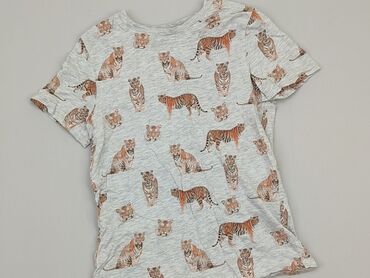 szara koszulka: Koszulka, H&M, 10 lat, 134-140 cm, stan - Bardzo dobry