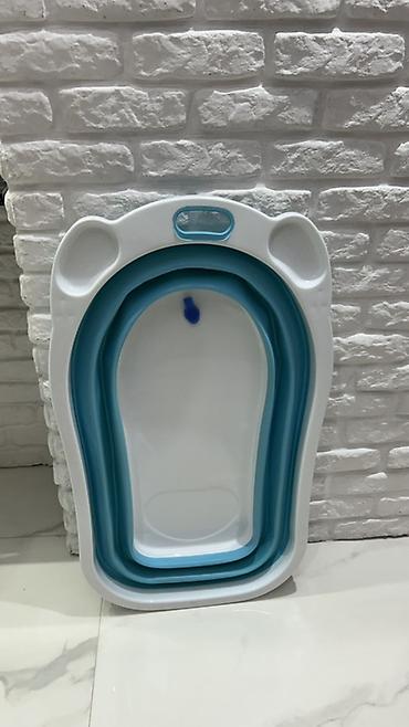 usag vannasi: Qatlana bilən uşaq vannası - Rəng: ağ–mavi - Material: bərk plastik + — 4