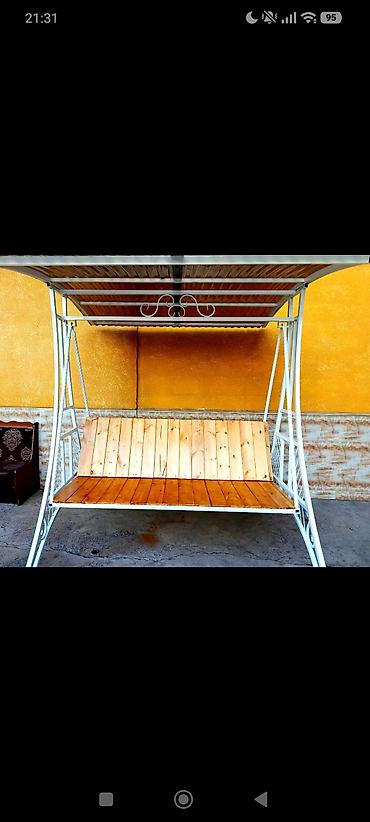 Үй жана бакча үчүн бардык: Бакча селкинчеги Металл, Жөлөнгүчү менен, Чатыры менен — 1