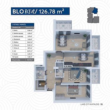 lokbatanda ev satisi: 3 otaqlı, Yeni tikili, m. Koroğlu, 127 kv. m — 1