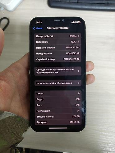 Apple iPhone: IPhone 12 Pro, 256 ГБ, Графит, Защитное стекло, 76 % — 9