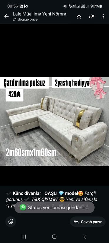 tap az divan: Künc divan, Qonaq otağı üçün, Bazalı, Açılan, Kitab