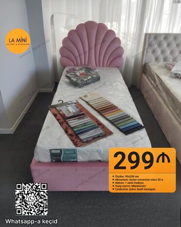 tek kıravat: Təknəfərlik çarpayı, Bazalı, Matras ilə, Siyirməli