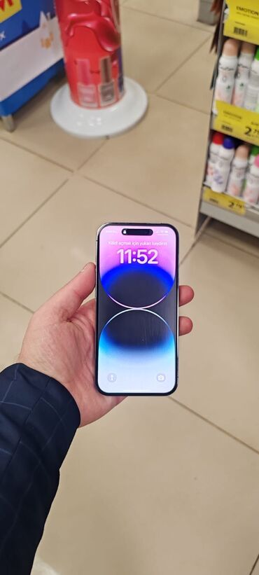 Apple iPhone: IPhone 14 Pro, 256 GB, Deep Purple, Barmaq izi, Simsiz şarj, Face ID