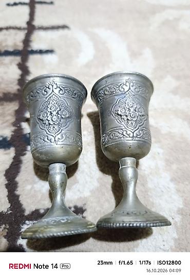 leziz dad qida mmc: Qədəhlər, rəng - Gümüşü, Metal, 2 ədədli dəst — 1