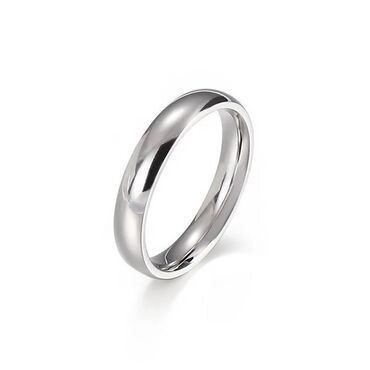 Кольца: Простое классическое ювелирное кольцо 4 мм, размер 19 из нержавеющей