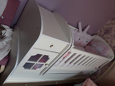 Beşiklər: Uşaq beşiyi – çoxfunksiyalı model - Rəng: ağ - Material: MDF/laminat — 3