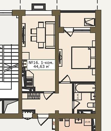 Новостройки от застройщика: 1 комната, 44 м² — 2