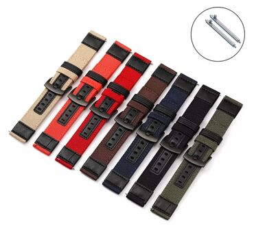 Dodaci za satove: Kvalitetna platneno-kožna narukvica više boja za modele sata širine — 9