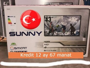 smart kart tv: Yeni Televizor 43" Ünvandan götürmə, Pulsuz çatdırılma