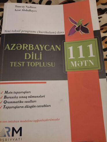 kitab: Azərbaycan dili test kitabı. Yenidir. Çatdırılma ödənişlidir. Əhmədli