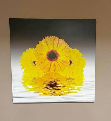 держатель для телевизора на стену: Картина "Цветы желтые" - декоративная для украшения любой
