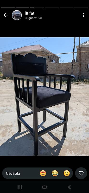metbex ucun krantlar: Yüksək oturacaq – taxta karkaslı, qollu - Material: bərk ağac karkas — 2