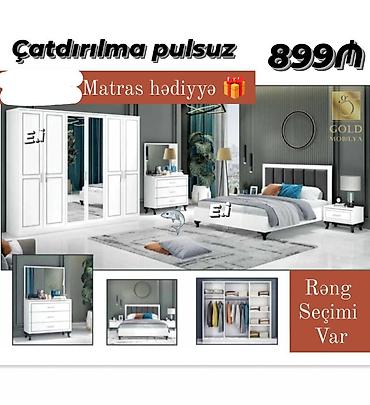 plasiq qapi: Yataq otağı dəsti – “Gold Mobilya” dizaynı Tərkibi: - 4 qapılı böyük — 1