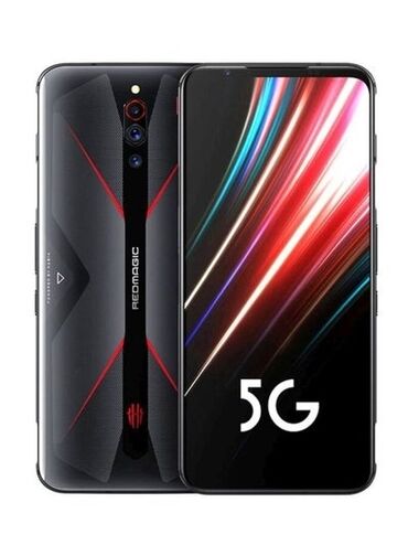 телефон zte: ZTE Nubia Red Magic 5G, Б/у, 128 ГБ, цвет - Черный, 2 SIM