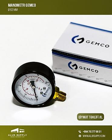 Manometrlər: Manometr Gemco ✅ Bağlantı: Sarı rəngli pirinç ✅ Dəqiqlik sinfi: CL — 1