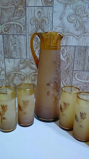 kompot: Kompot üçün dəst, ideal vəziyyətdədir, qəhvəyi- qızılı rəngdə — 4