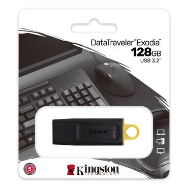 Monitorlar: Flash kart Kingston, 128 GB, USB 3.2, Yeni