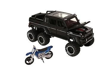 модели: Машинка металлическая модель Mercedes G63 AMG Гелик c байком Материал — 6