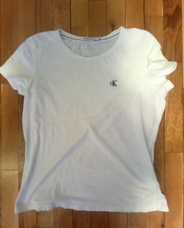 Majice kratkih rukava: Calvin Klein, L (EU 40), XL (EU 42), Pamuk, bоја - Bela