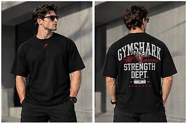 Мужская футболка Gymshark Strength Dept. - Цвет: черный - Крой