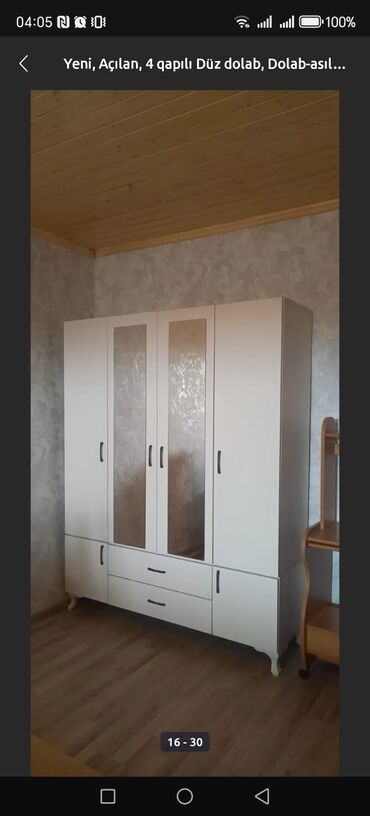 Dolablar: Yeni, Açılan, 4 qapılı Düz dolab, Dolab-asılqan, Azərbaycan — 14