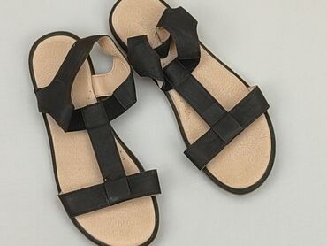 sandały skórzane złote: Sandals 32, Used