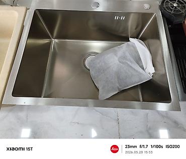 Mətbəx çanaqları: Mətbəx üçün paslanmayan poladdan birgözlü lavabo - Material: yüksək — 1