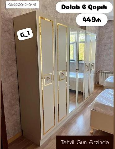 kapi: Dolab 6 Qapılı – G_1 modeli - Ölçü: 200 × 240 × 47 sm - Qiymət: 449 ₼ — 1
