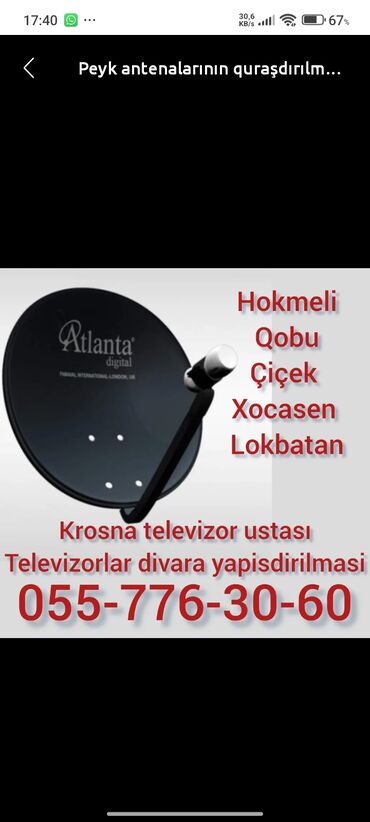 peyk antena kanalların yigilmasi: Peyk antenalarının quraşdırılması | Quraşdırılma, Təmir, Tənzimlənmə | Zəmanət