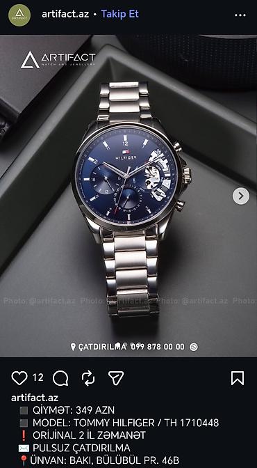 Tommy Hilfiger kişi qol saatı – model TH 1710448 280 azn Original lalafo.az -da Tommy Hilfiger kişi qol saatı – model TH 1710448 280 azn Original
