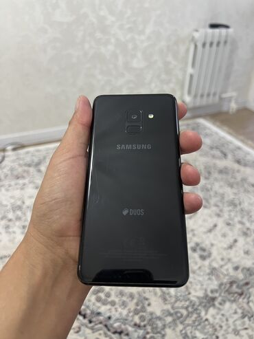 сим карта карпаратив: Samsung Galaxy A8 2018, Б/у, 32 ГБ, цвет - Черный, 2 SIM