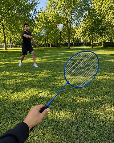 спорт: №: 947 Məhsulun adı: Badminton üçün raketka dəsti, 2 əd, metal, göy — 2