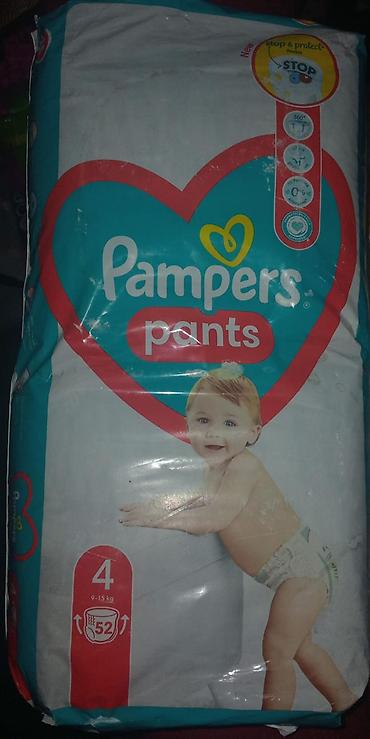 panda paltarı: Pampers Pants uşaq bezləri – ölçü 4 (9–15 kq). - Paketdə 52 ədəd. - — 1