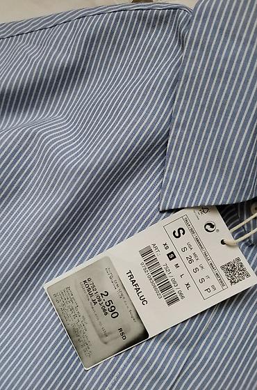 zara web: ZARA haljina kosulja svetlo plave boje sa belim prugama. Nova sa — 2