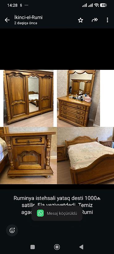 Ruminya istehsali yataq desti 1000₼ satilir .Ela veziyyetdedi .Temiz