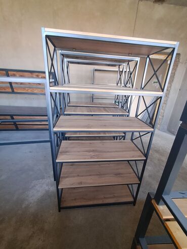 Книжные полки: Металлическая - Тип: Стеллаж - Стиль: Лофт/Индустриальный - Материал — 12