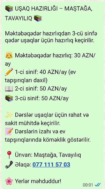 41 deqiqelik ifsa: Məktəbəqədər və ibtidai sinif hazırlığı, Qrup — 1