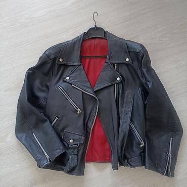 ea7 jakne: Kožna moto jakna – klasičan „biker“ kroj - Materijal: prirodna crna — 2
