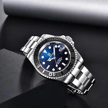 Ručni satovi: PAGANI DESIGN PD-1651 - Crno/Plava -Rolex YACHT MASTER Potpuno nov — 2